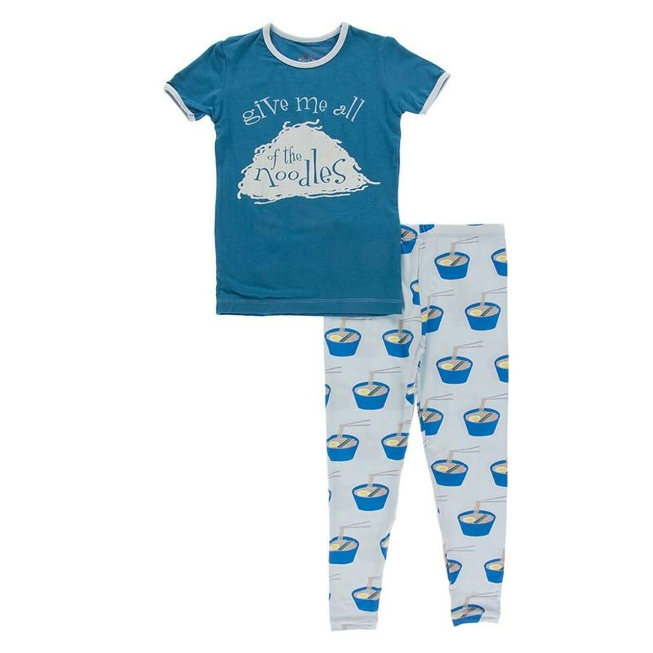  KicKee Pants Solid Long Sleeve Pajama Set, Sport Design, Ultra  Soft and Snug Fitting PJs, Matching Top and Bottom Sleepwear Set, Newborn  to Baby to Kid Pajamas (Cerulean Blue with Deep